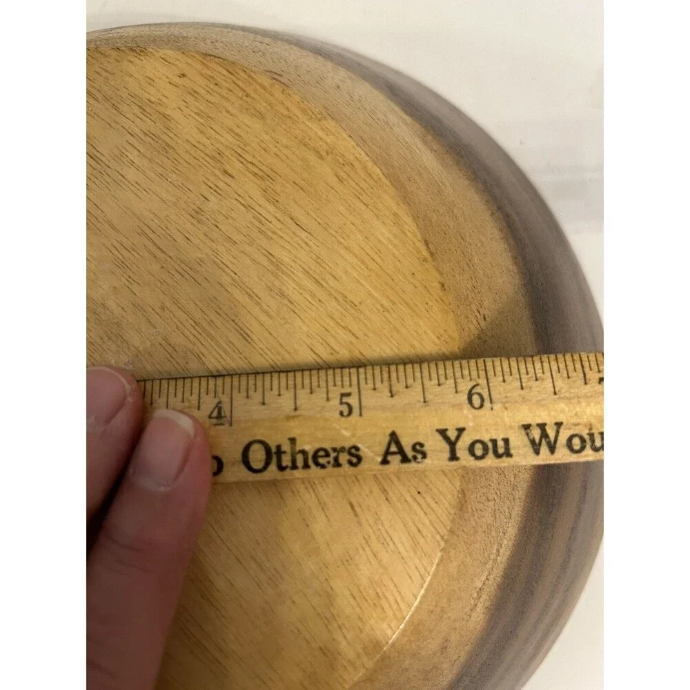 Round Wood Dough Bowl 12” x 4” Farmhouse Variegated Color